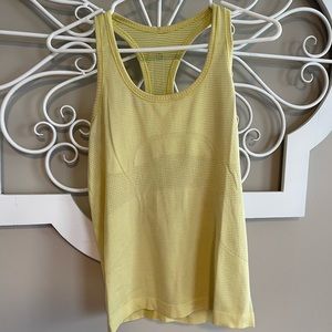 Yellow Lululemon racerback tank top